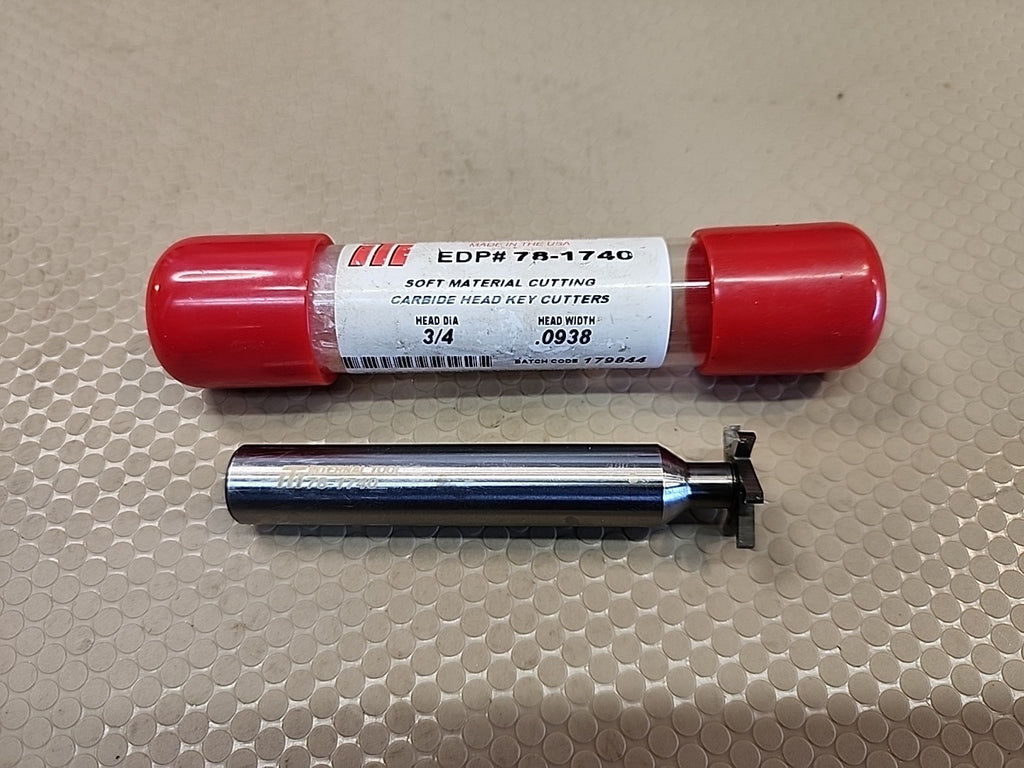 EDP#78-1740 soft material cutting carbide head key cutters 3/4" .0938 head width