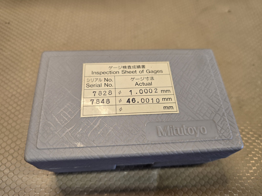 Mitutoyo Inspection Sheet Gage In case 544-113 BM120181 7828 7848 