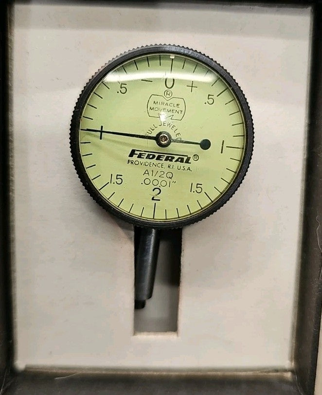 Vintage Federal A1/2Q Precision Dial Indicator Gage 0.0001" Increment Grad.
