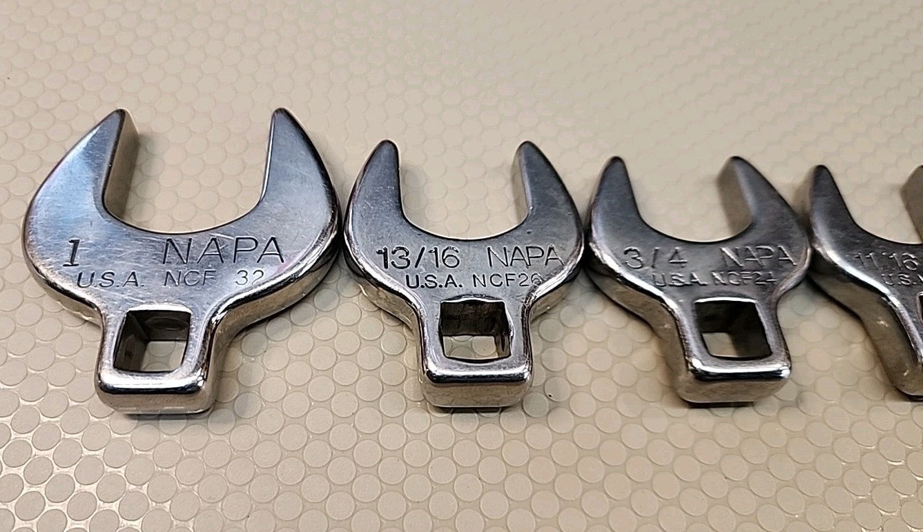 Napa  Crowfoot-Crow Foot Wrench 7Pc Set, SAE Made In USA engraved 