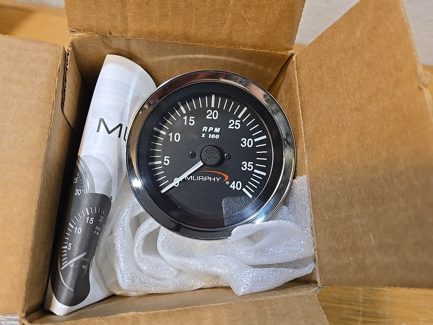 MURPHY ATS-40 HOUR METER 4,000 RPM TACHOMETER NEW
