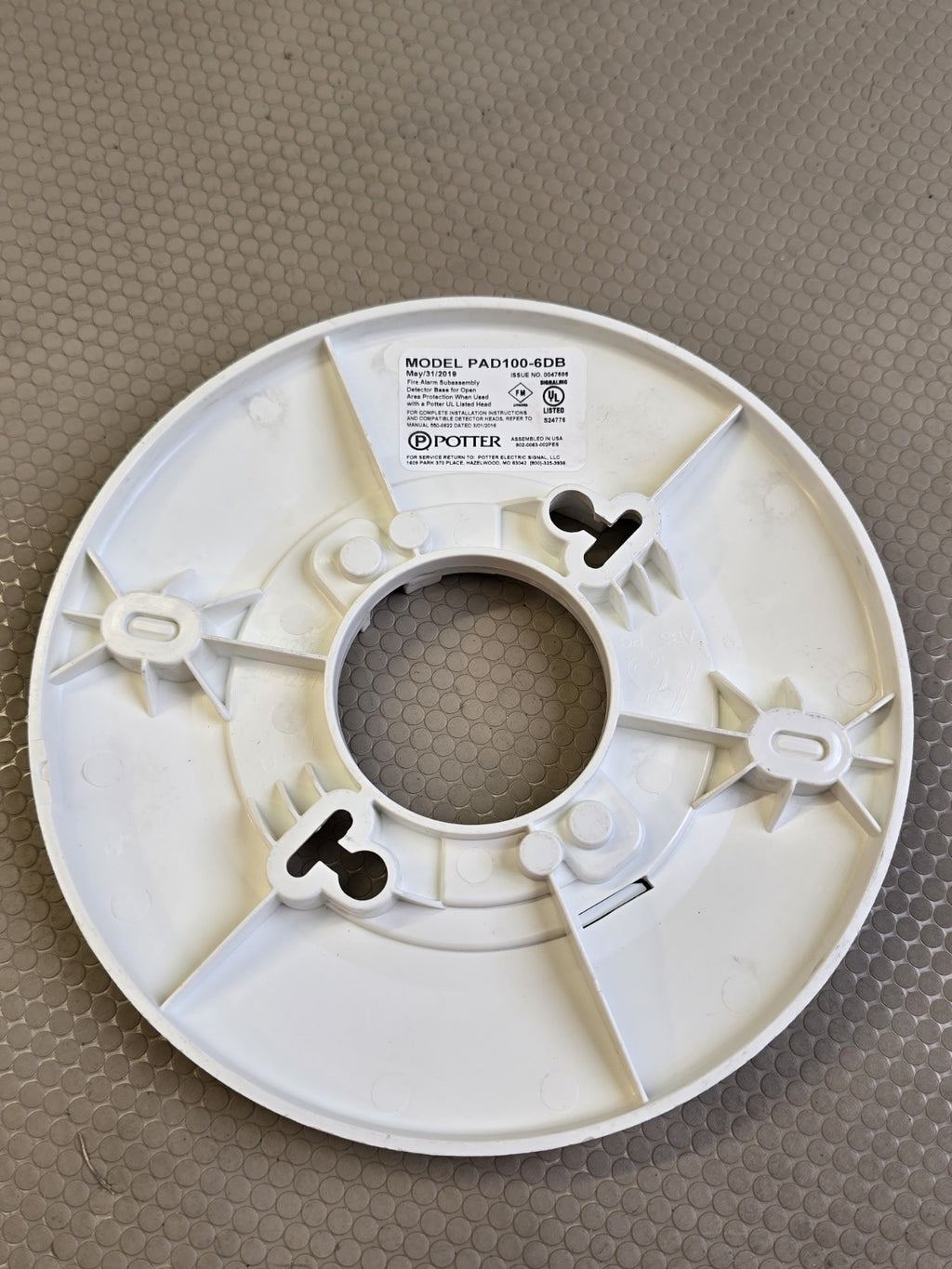 Potter PAD100-6DB 6" Detector Base