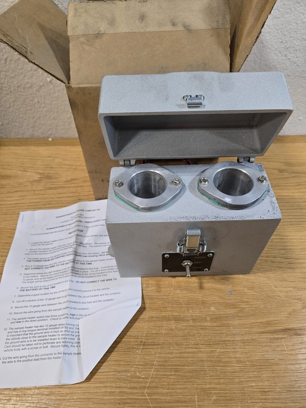 Robinson 100B029 12VDC 2-Place 100ml Short Cone Oil Sample Heater for Centrifuge
