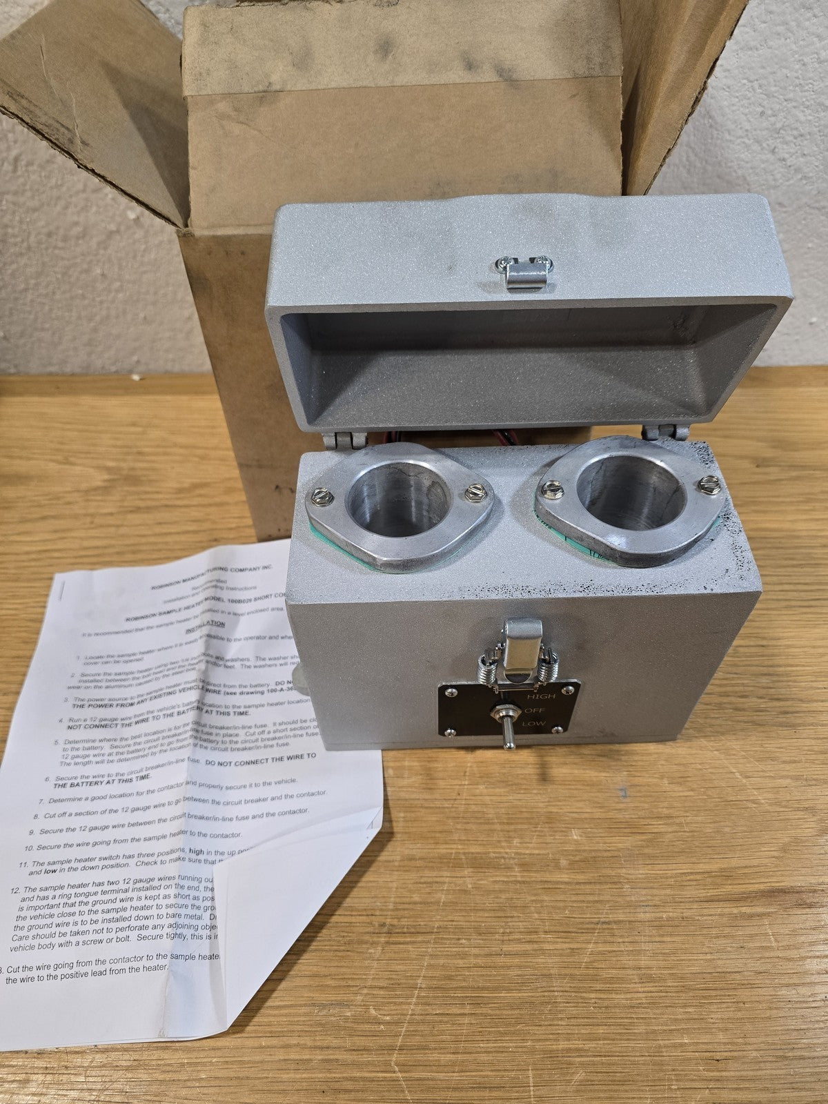Robinson 100B029 12VDC 2-Place 100ml Short Cone Oil Sample Heater for Centrifuge