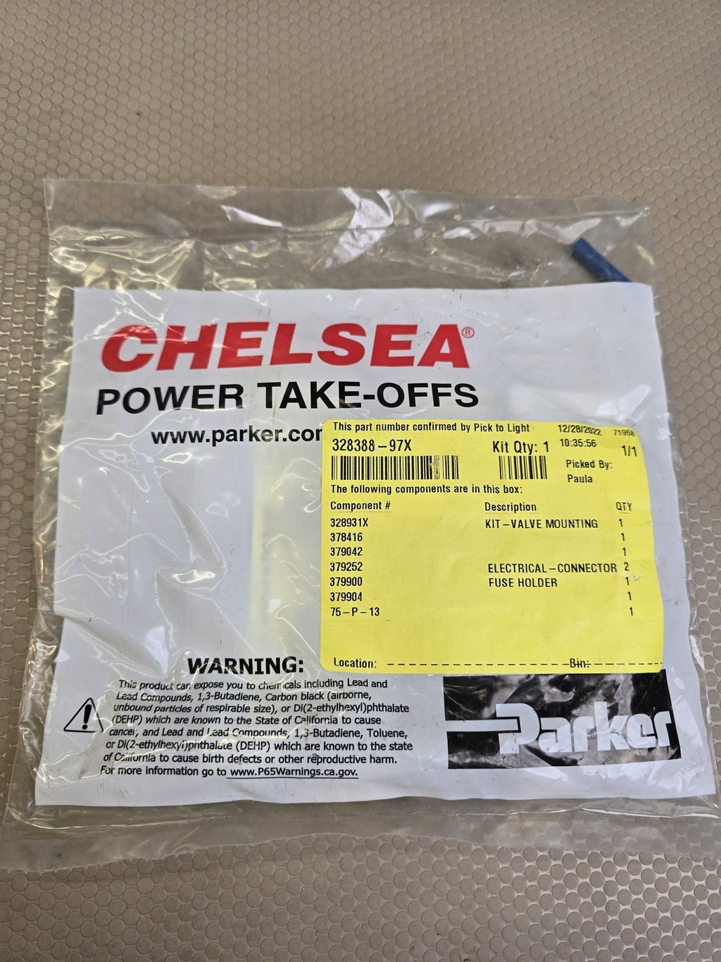 Chelsea Parker 328388-97X PTO Air Shift Kit Minor Fitting Electrical