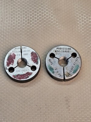 5/8-18 UNFS GO /NOGO Thread Ring Gauge .625-18 UNS-2A Used
