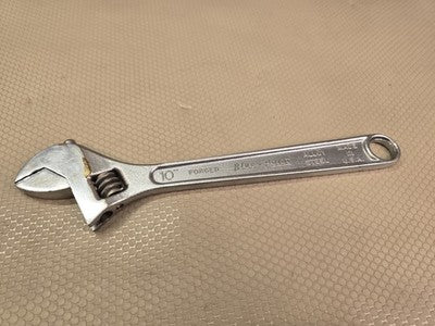 Snap-on Blue-Point 10" Adjustable Wrench Forged Alloy Steel USA Vintage Tool