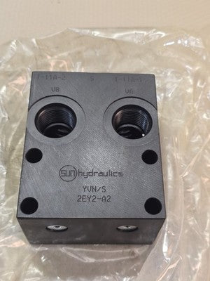 SUN Hydraulics 2EY2-A2 Hydraulic Manifold Block T-11A-1 T-11A-2 Cavities NEW