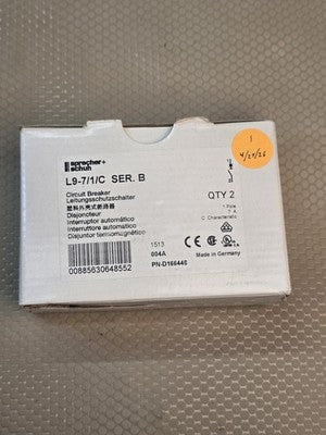 Sprecher+Schuh PN-D166448 L9-7/1/C SER B Circuit Breaker 1 Pole 7A C Characteris