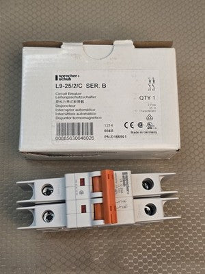 Sprecher+Schuh L9-25/2/C 2 Pole 25A C Characteristic Circuit Breaker PN-D166501