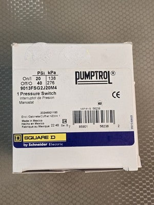 Square D 9013FSG2J20M4 Pumptrol Water Pump Pressure Switch 20-40 PSI NEMA 1