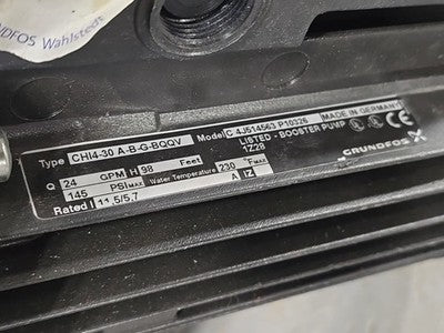 Grundfos CHI2-50 A-W-G-BQQV Centrifugal Pump Water Pump C4H512105