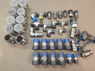 Lot of 41 Swagelok Parker & Other Brands Fittings Clamp Connection Tube Ends