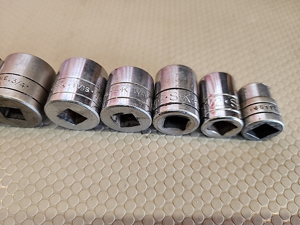 S-K Tools 3/8" Drive 8 Piece 12/6 Point  SAE Sockets Set 7/16" - 7/8"  USA