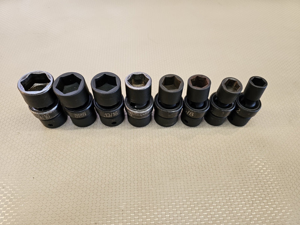 Cornwell Blue Power 8pc 1/2" Dr. 6-PT Swivel Impact SAE Socket Set 1/2-15/16"