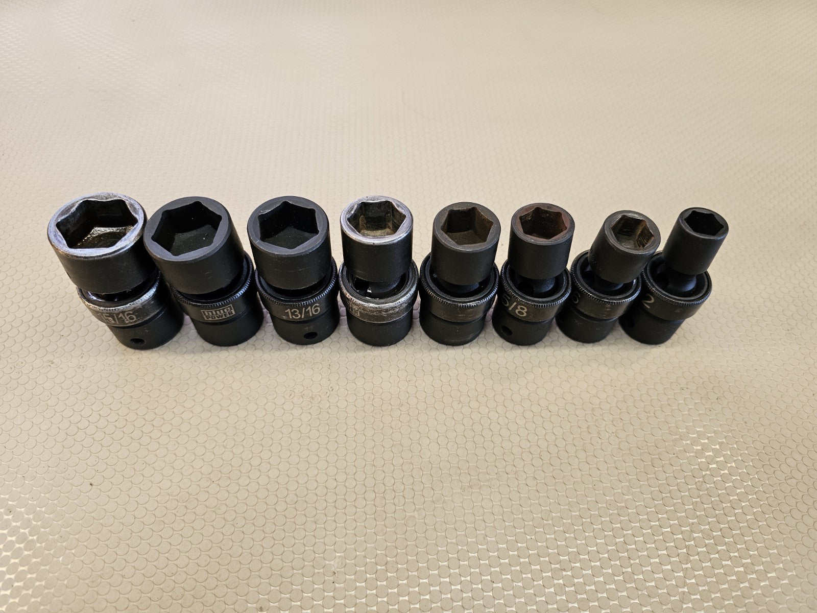 Cornwell Blue Power 8pc 1/2" Dr. 6-PT Swivel Impact SAE Socket Set 1/2-15/16"