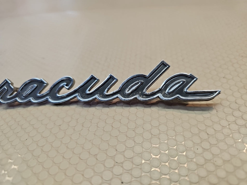 PLYMOUTH BARRACUDA FENDER TAIL PANEL EMBLEM BADGE FACTORY ORIGINAL