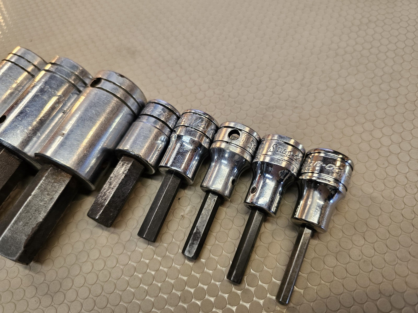 Snap-On Proto 8pc SAE Hex Allen Bit Socket Set 5/32" to 5/8" - 3/8" 1/2" Large