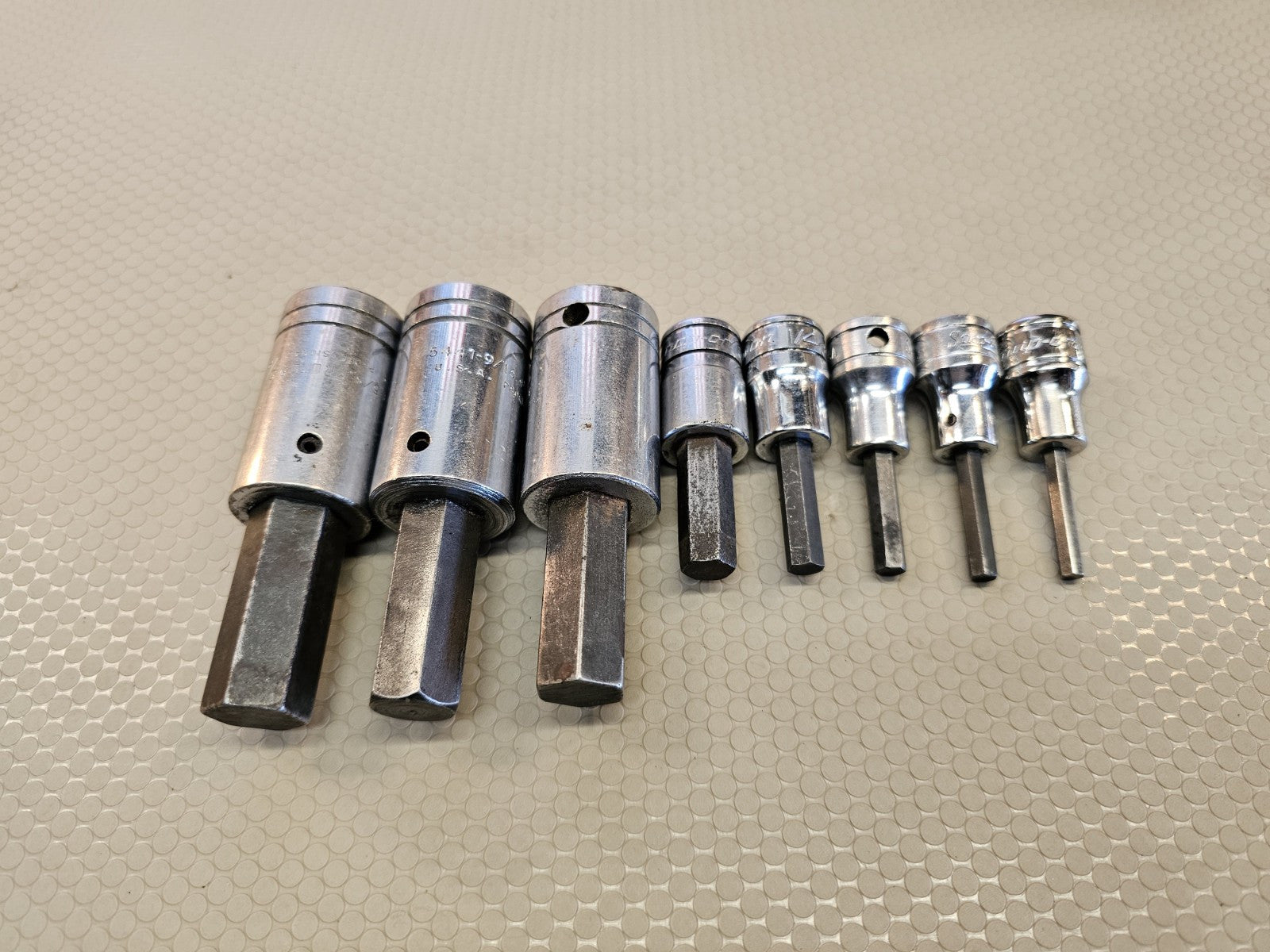 Snap-On Proto 8pc SAE Hex Allen Bit Socket Set 5/32" to 5/8" - 3/8" 1/2" Large