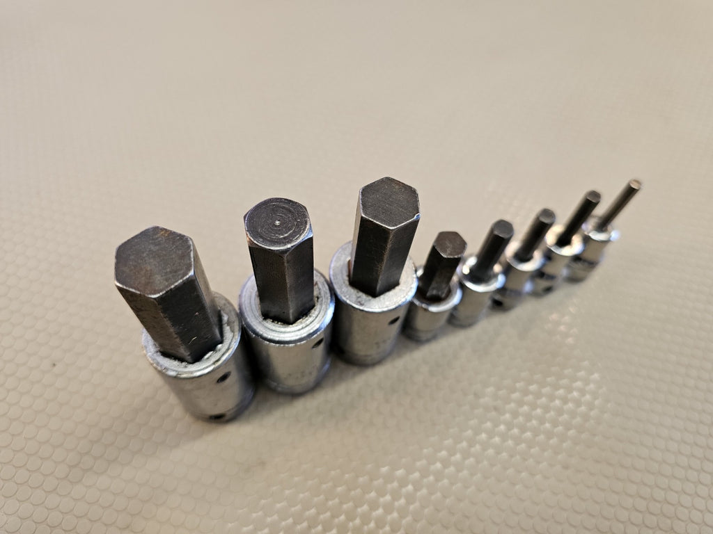 Snap-On Proto 8pc SAE Hex Allen Bit Socket Set 5/32" to 5/8" - 3/8" 1/2" Large