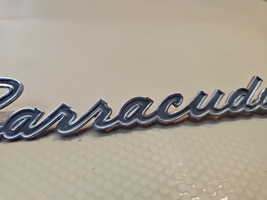 PLYMOUTH BARRACUDA FENDER TAIL PANEL EMBLEM BADGE FACTORY ORIGINAL
