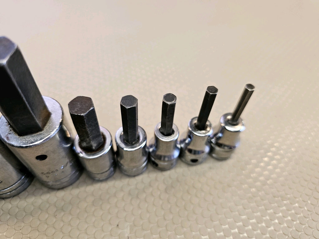 Snap-On Proto 8pc SAE Hex Allen Bit Socket Set 5/32" to 5/8" - 3/8" 1/2" Large