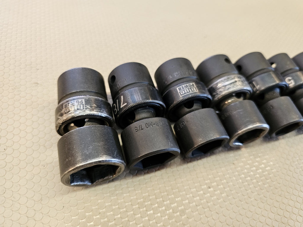 Cornwell Blue Power 8pc 1/2" Dr. 6-PT Swivel Impact SAE Socket Set 1/2-15/16"