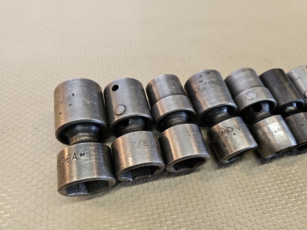 Mac Tools 7/16"-15/16" 9 Pc 1/2" Drive Impact Swivel Socket Set