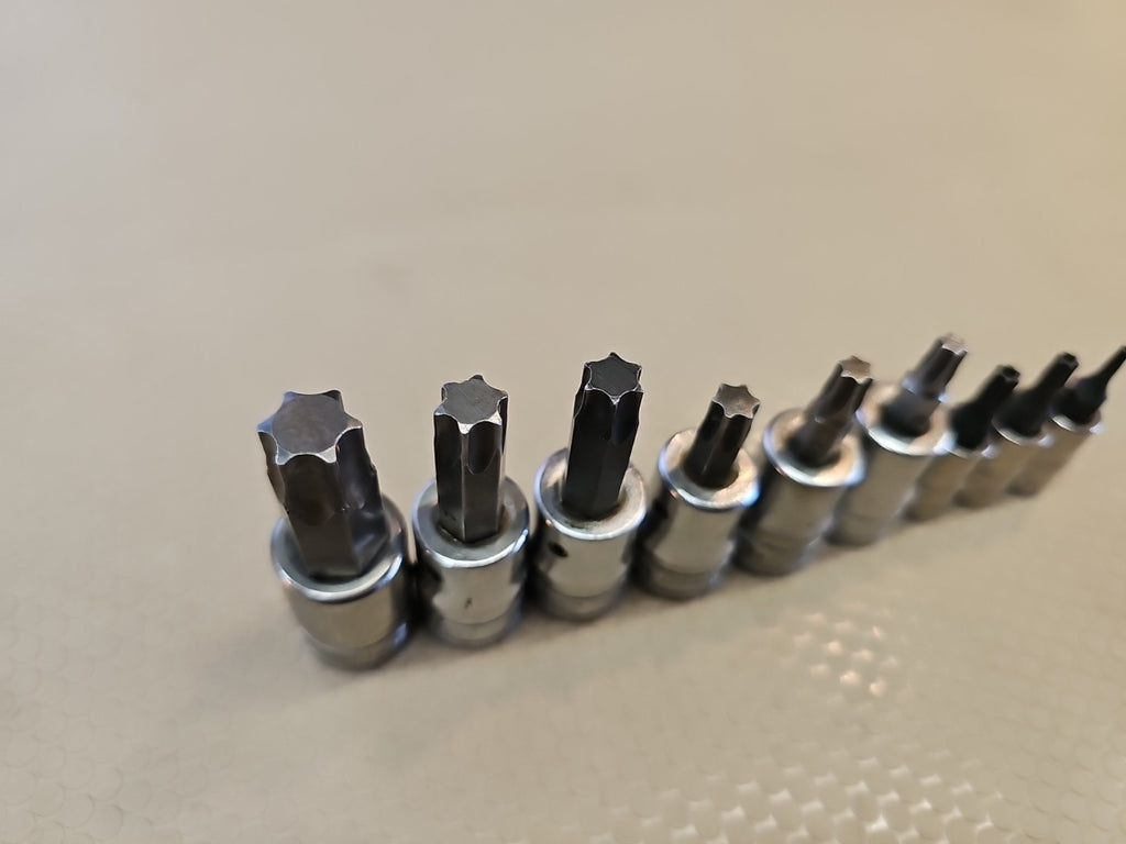 Snap On Tools 9 pc Combination Drive TORX Removal Socket Set 209EFTXBY