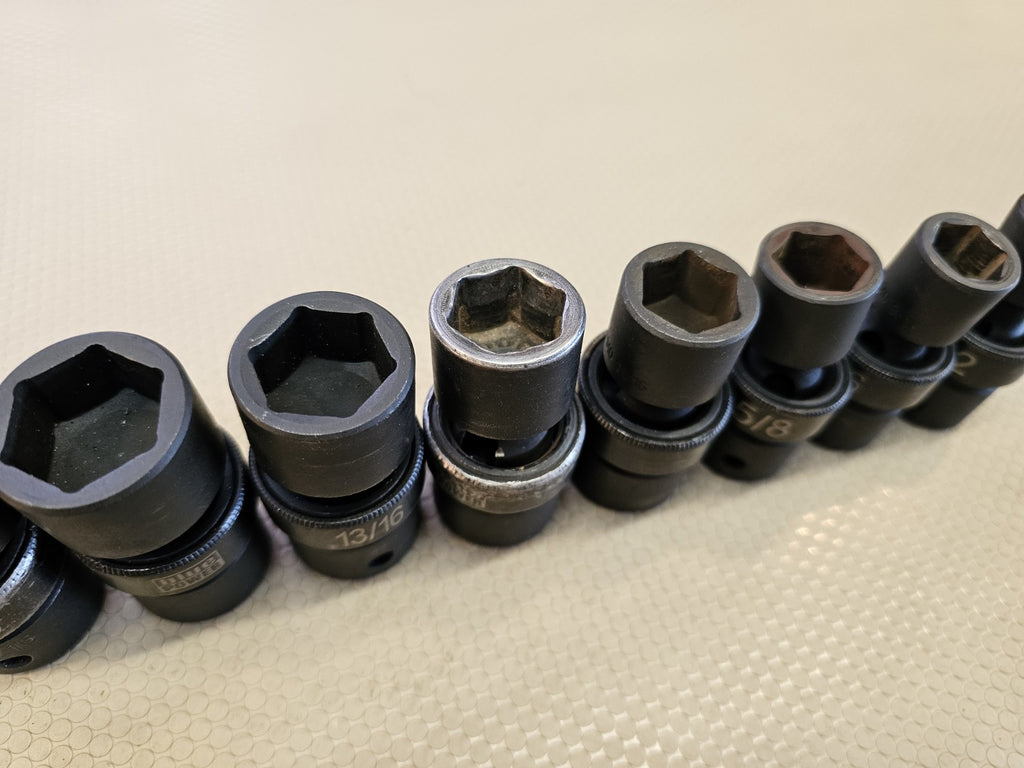Cornwell Blue Power 8pc 1/2" Dr. 6-PT Swivel Impact SAE Socket Set 1/2-15/16"