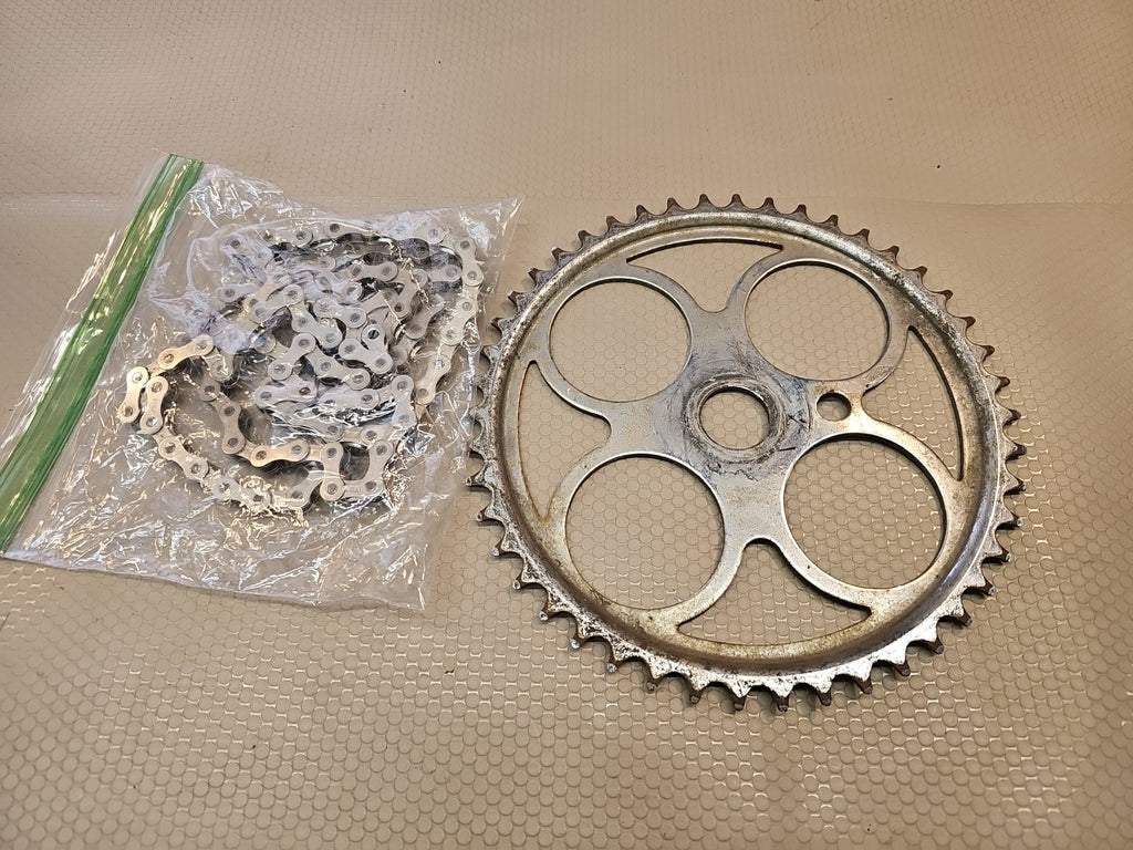 1960's Schwinn Starlet Bicycle *CRANK + Chain* Bike Sprocket Part