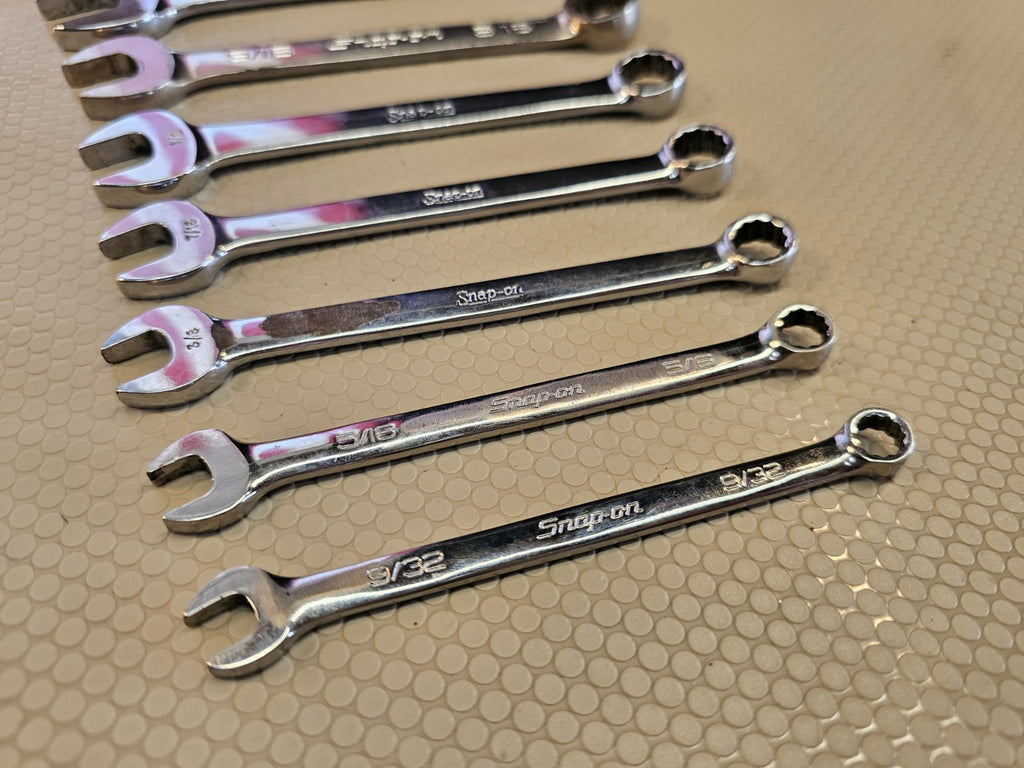 Snap-On Tools, SAE 9 pc Short Combination Wrench Set 9/32"-3/4" Stubby 