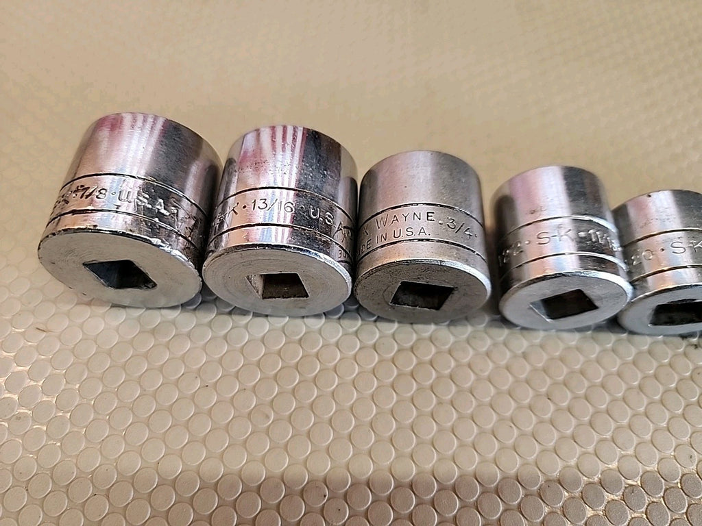 S-K Tools 3/8" Drive 8 Piece 12/6 Point  SAE Sockets Set 7/16" - 7/8"  USA