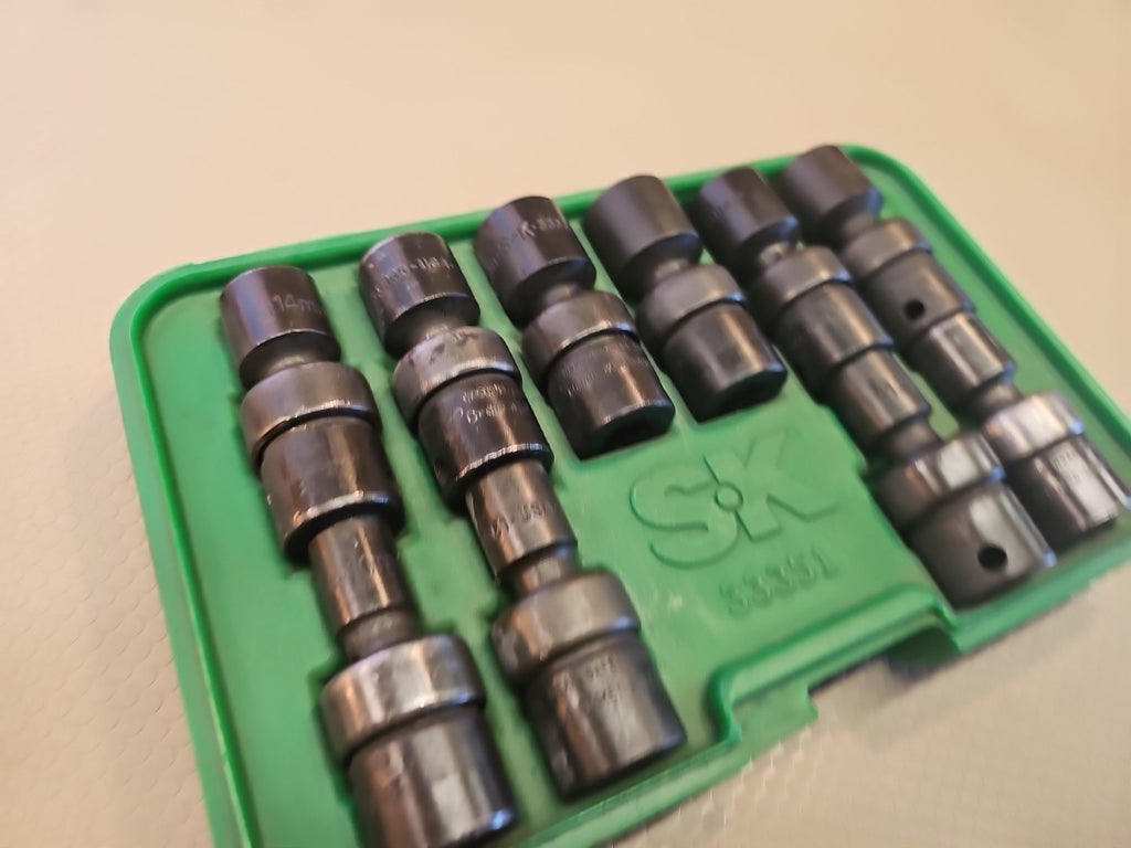 SK 33351 10 Piece 19mm - 10mm 3/8” Drive Metric Swivel Impact Socket Set W/ Case