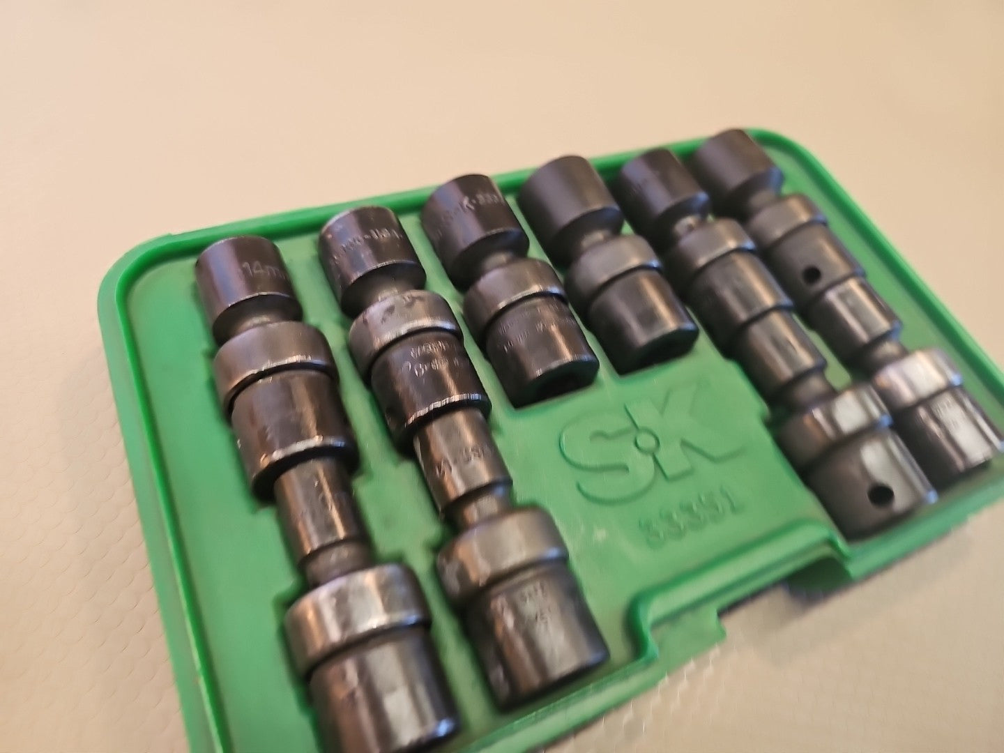 SK 33351 10 Piece 19mm - 10mm 3/8” Drive Metric Swivel Impact Socket Set W/ Case