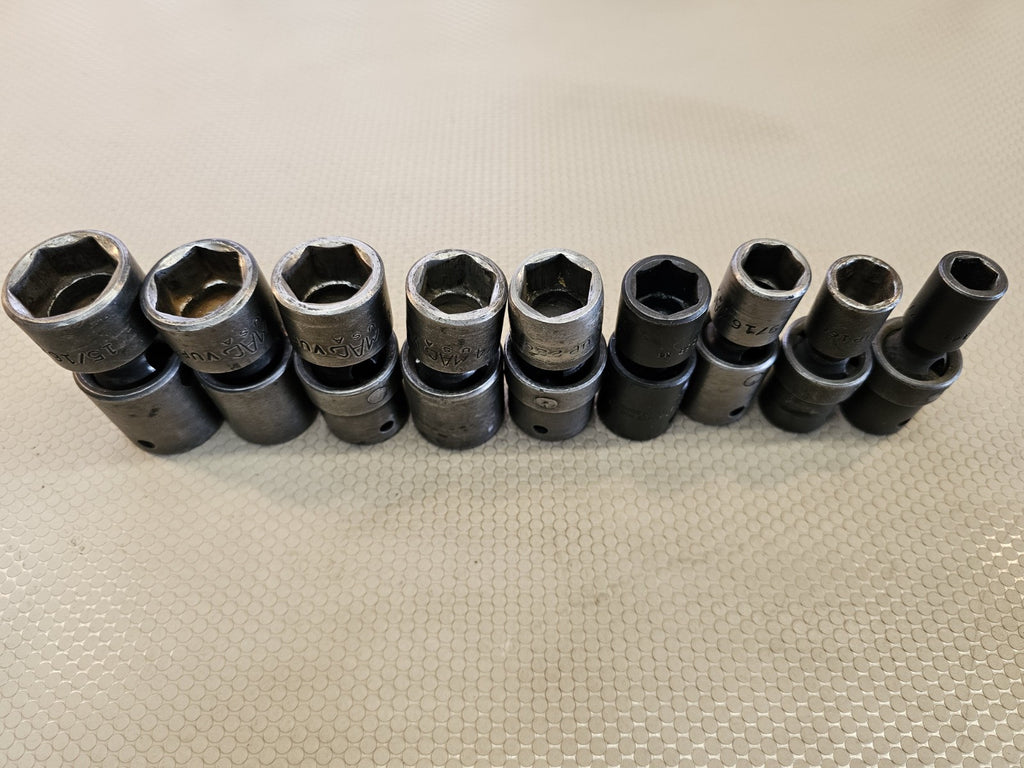 Mac Tools 7/16"-15/16" 9 Pc 1/2" Drive Impact Swivel Socket Set