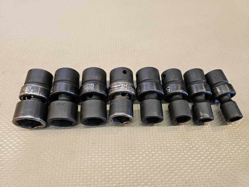 Cornwell Blue Power 8pc 1/2" Dr. 6-PT Swivel Impact SAE Socket Set 1/2-15/16"