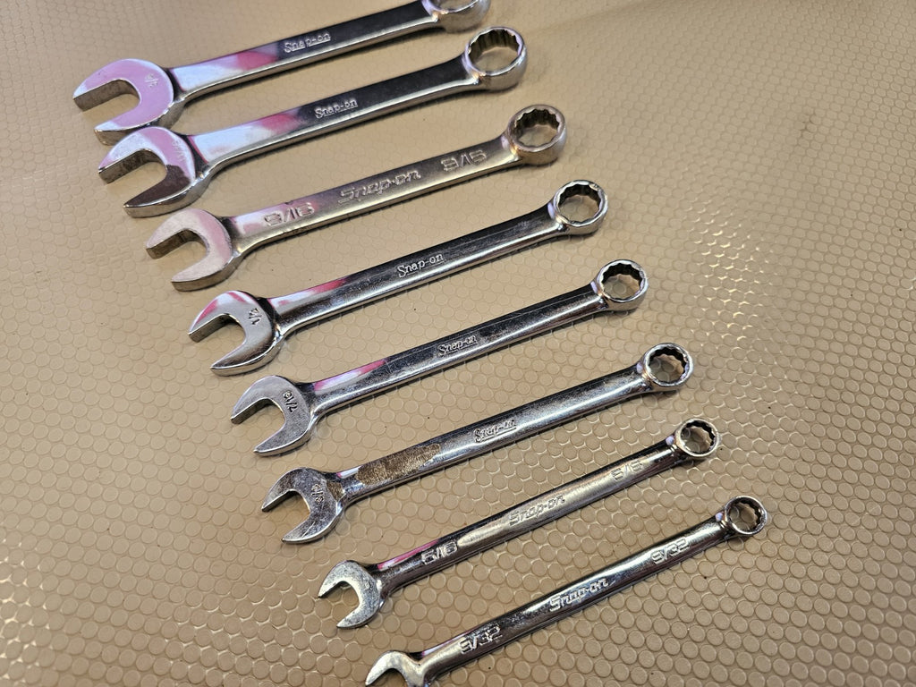 Snap-On Tools, SAE 9 pc Short Combination Wrench Set 9/32"-3/4" Stubby 