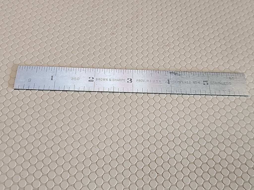 BROWN & SHARPE 350 6 INCH RIGID TEMPERED HOOK STEEL RULE