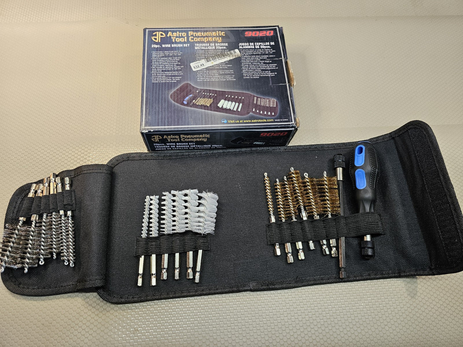 Astro Pneumatic 9020 20pc Automotive Wire Brush Cleaning Set
