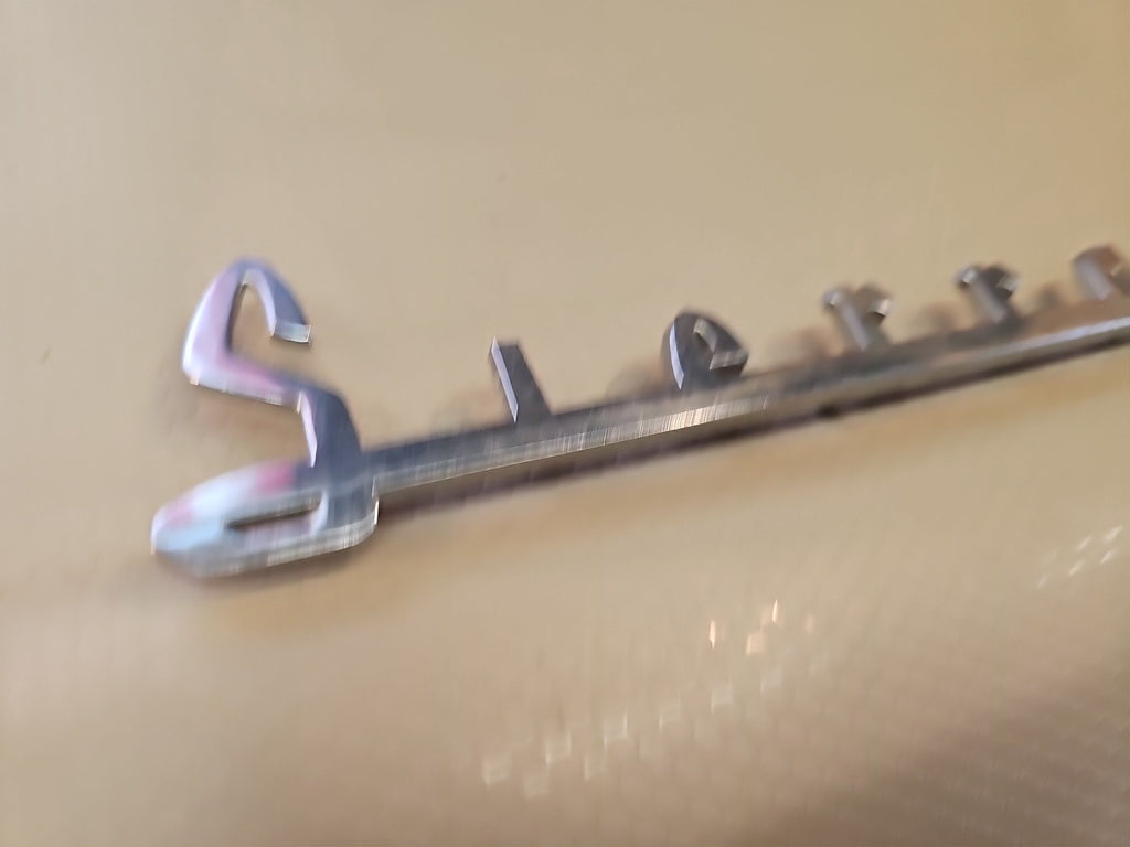 RARE 1950s 57 Dodge Sierra Script Logo Emblem Metal Badges + Trim Pieces Vintage