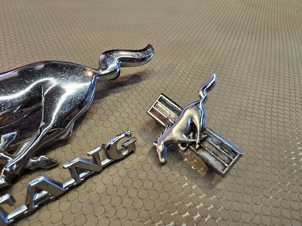 3x OEM! Vintage Original Ford Mustang 60s 70s Emblem Badge FoMoCo Scott Drake