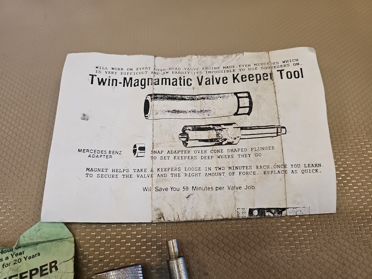 Vintage Twin MagnaMatic Valve Keeper Tool For Gas Or Diesel Engines MB adapter