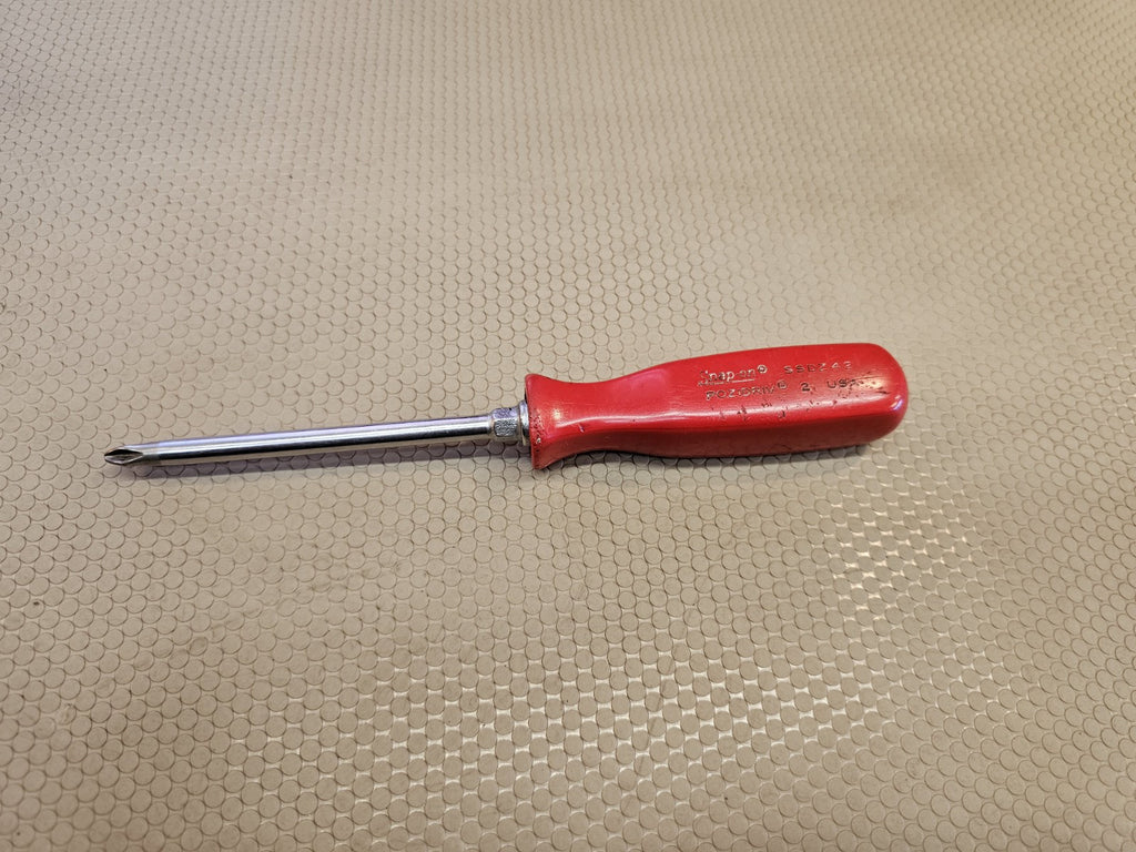 Snap-On POZIDRIV Vintage screwdrivers #2, USA, Red Hard Handle SSD242 SSDZ42