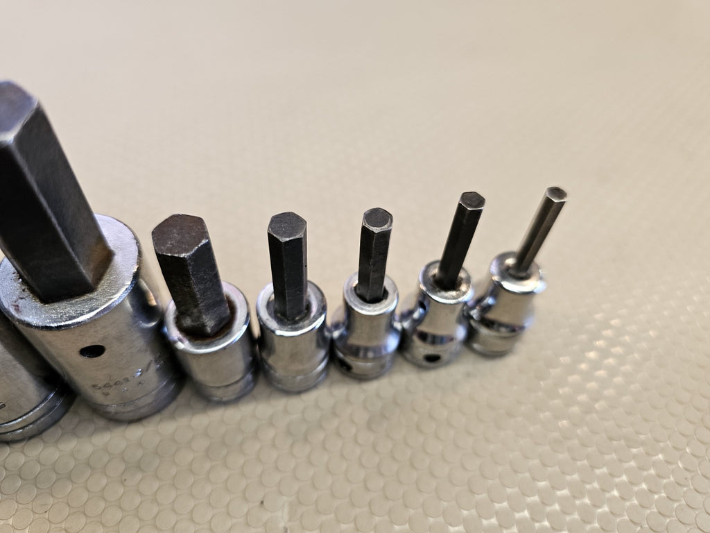 Snap-On Proto 8pc SAE Hex Allen Bit Socket Set 5/32" to 5/8" - 3/8" 1/2" Large