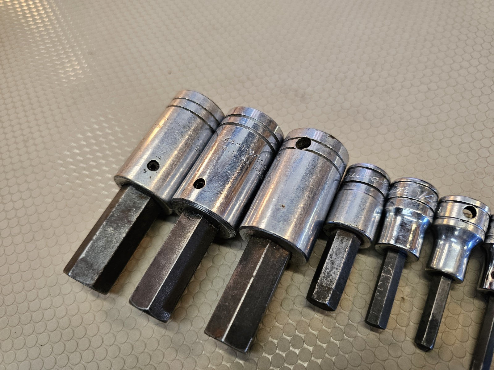 Snap-On Proto 8pc SAE Hex Allen Bit Socket Set 5/32" to 5/8" - 3/8" 1/2" Large