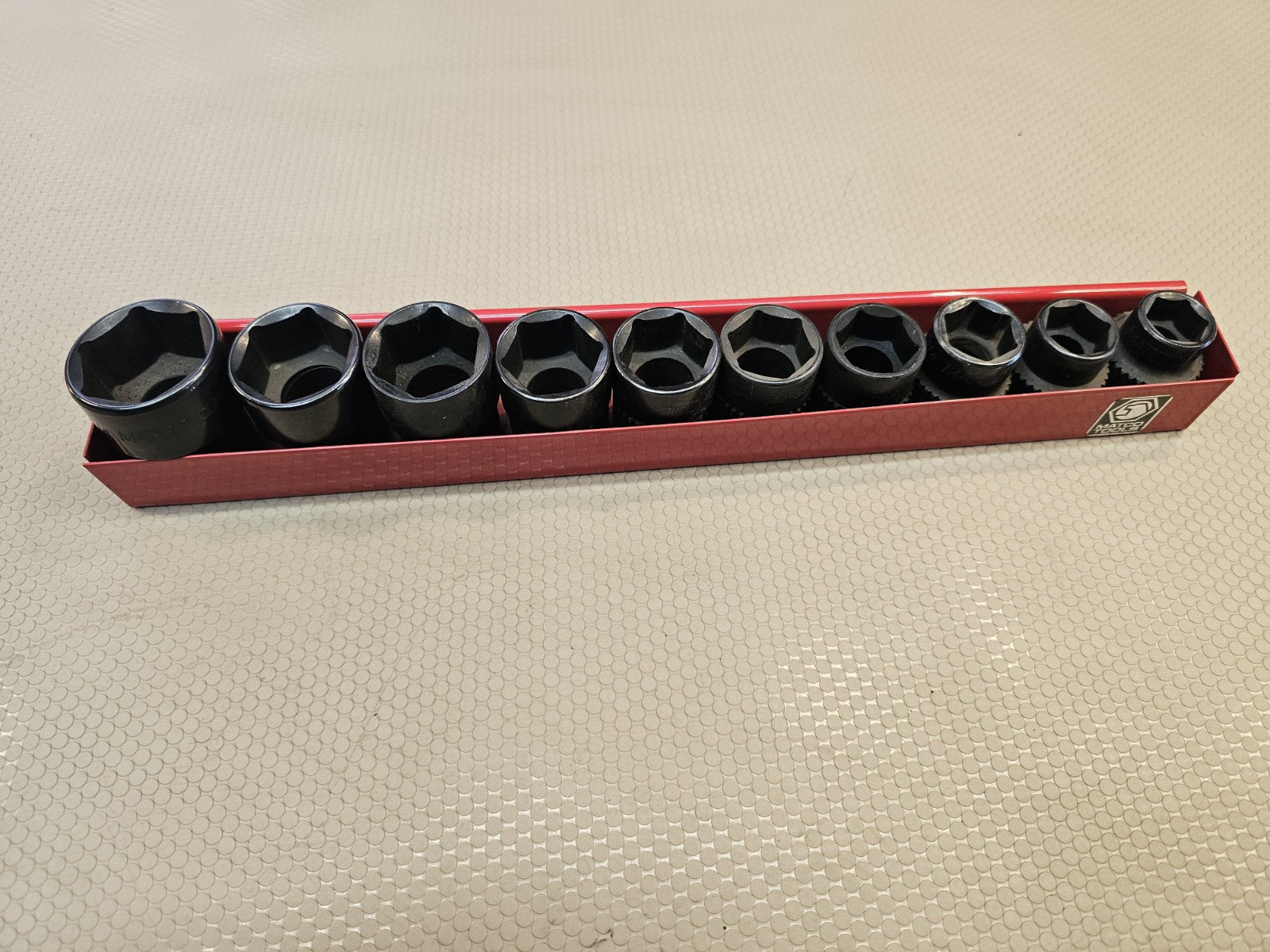 Matco Blp Series M6 Six Point Pass Through Socket Set 10 pc SAE 1/2 Size 1-1/4