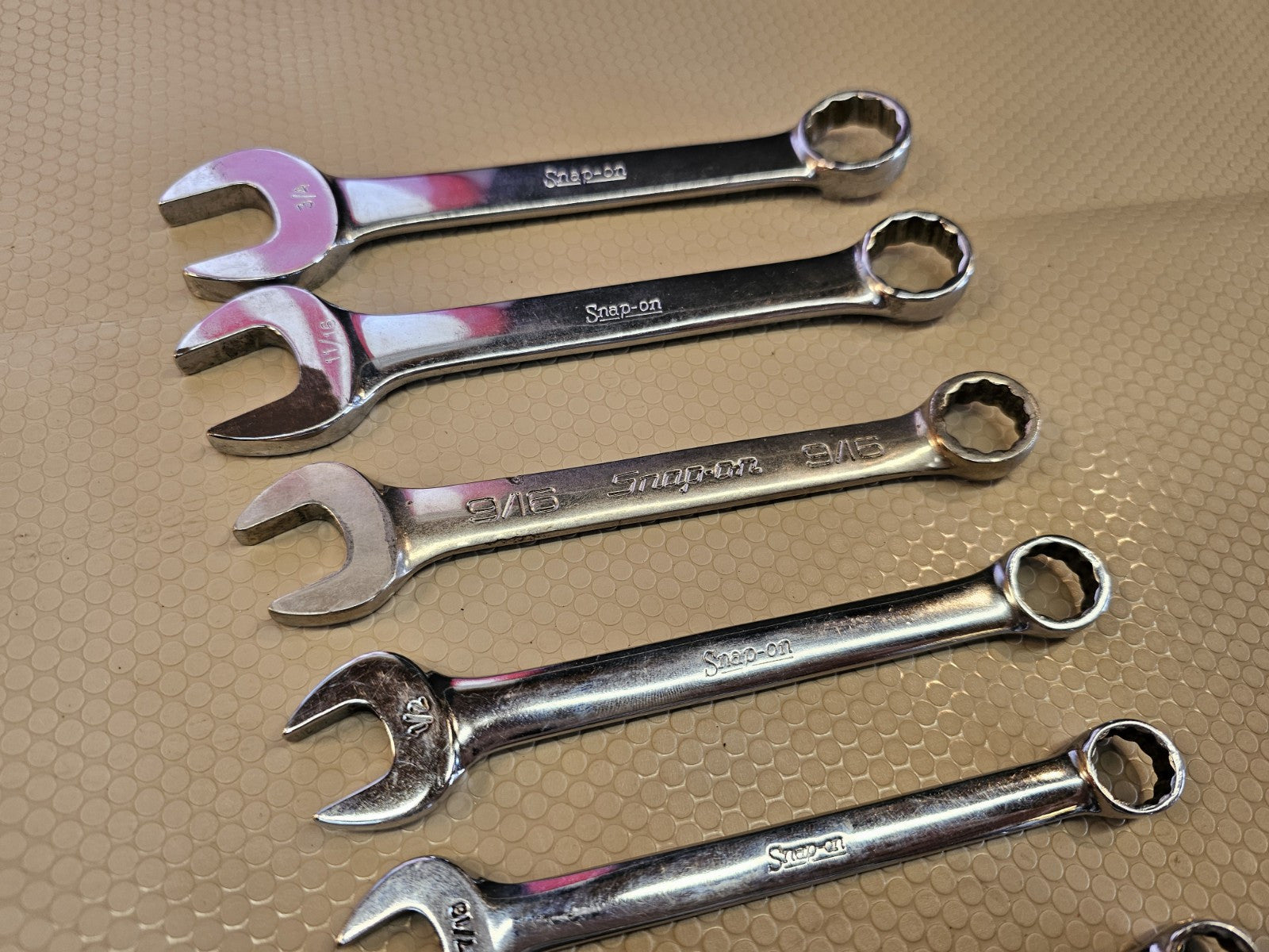 Snap-On Tools, SAE 9 pc Short Combination Wrench Set 9/32"-3/4" Stubby 