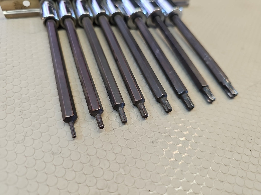 VIM 8 PIECE LONG TORX DRIVER SOCKET SET T8 to T40 Long 1/4 AND 3/8 *MINT*