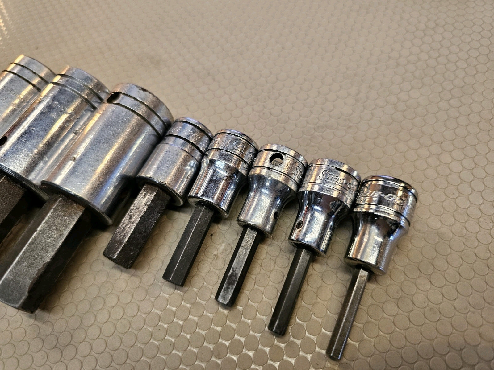Snap-On Proto 8pc SAE Hex Allen Bit Socket Set 5/32" to 5/8" - 3/8" 1/2" Large